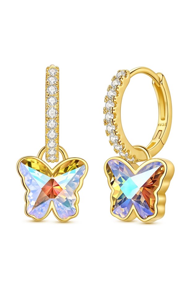 KTE592 925 Silver Earring Gold Series Hoop Earring For Woman Snake Heart Star Original Pendientes Fa