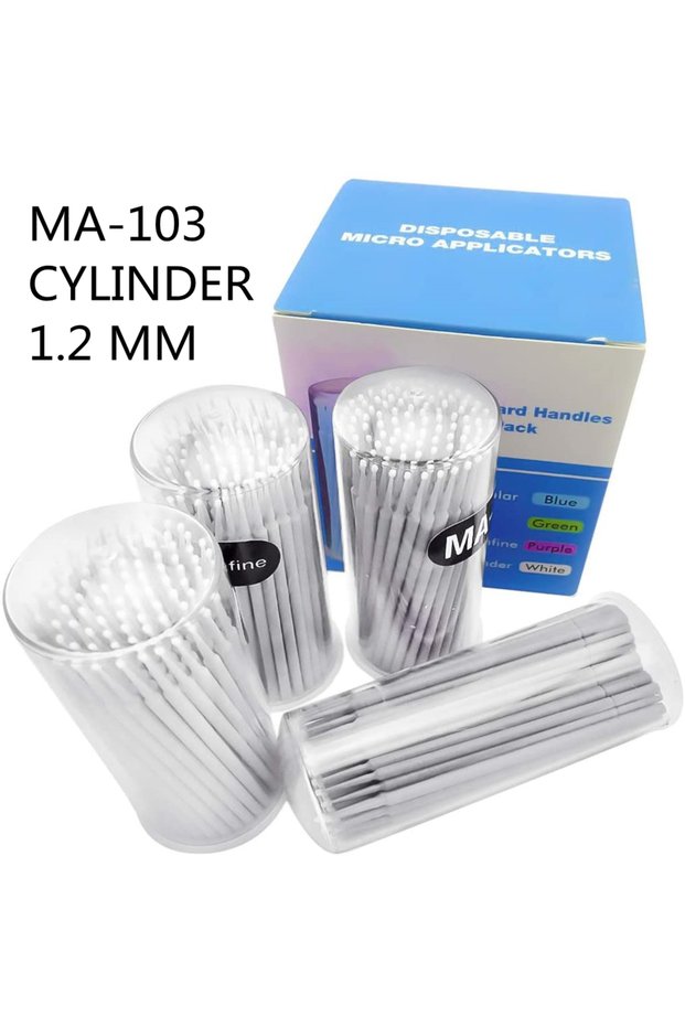 White 400pcs 1.2-2.5MM Dental Disposable Micro Applicator Brush /Disposable Eyelash Brushes With Pro