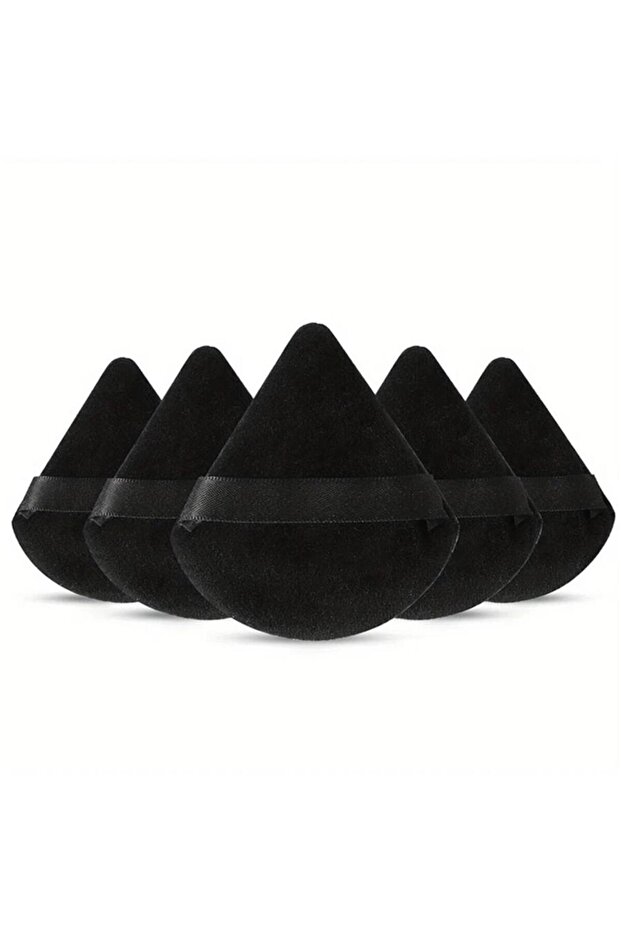 SHE088-5black 3/5/6 Pcs Triangle Powder Puff For Loose Powder Liquid Cosmetic Soft Plush Powder Puff
