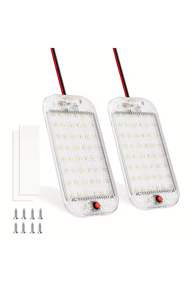 JX58-2 قطعة 12 فولت 24 فولت RV إضاءة داخلية فائقة السطوع 48 مصباح LED لسقف السيارة مع مفتاح لـ C
