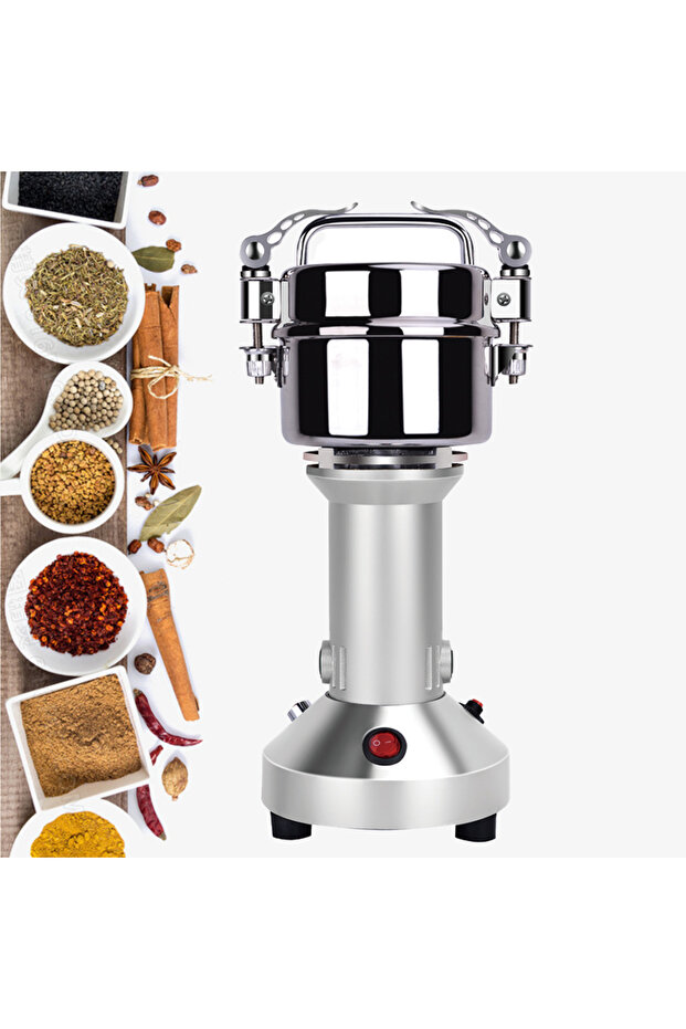 1200W Commercial Grain Mill Grinder - 250g Capacity, Superfine Flour, Coffee Grinding, Medicine & Sp