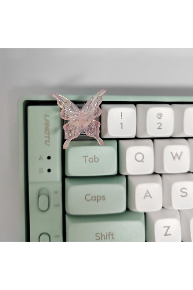 pink Transparent Butterfly Keycaps Cherry Profile R4 Cute Key Caps Cross Axis Mechanical Keyboard ES