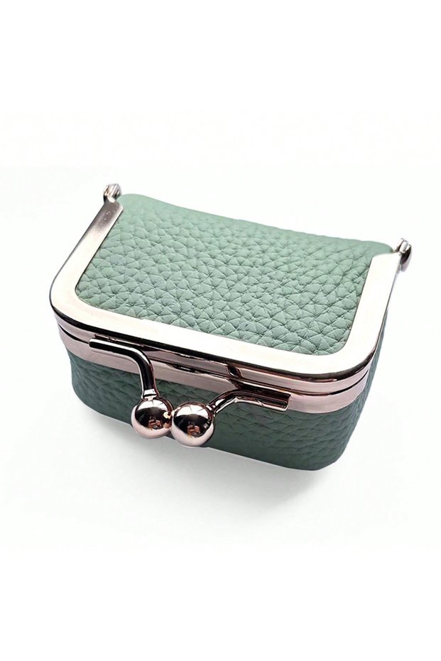 KB439-Green. New Mini Women's Solid Color PU Leather Jewelry Box Can Store Rings Necklaces Earrings