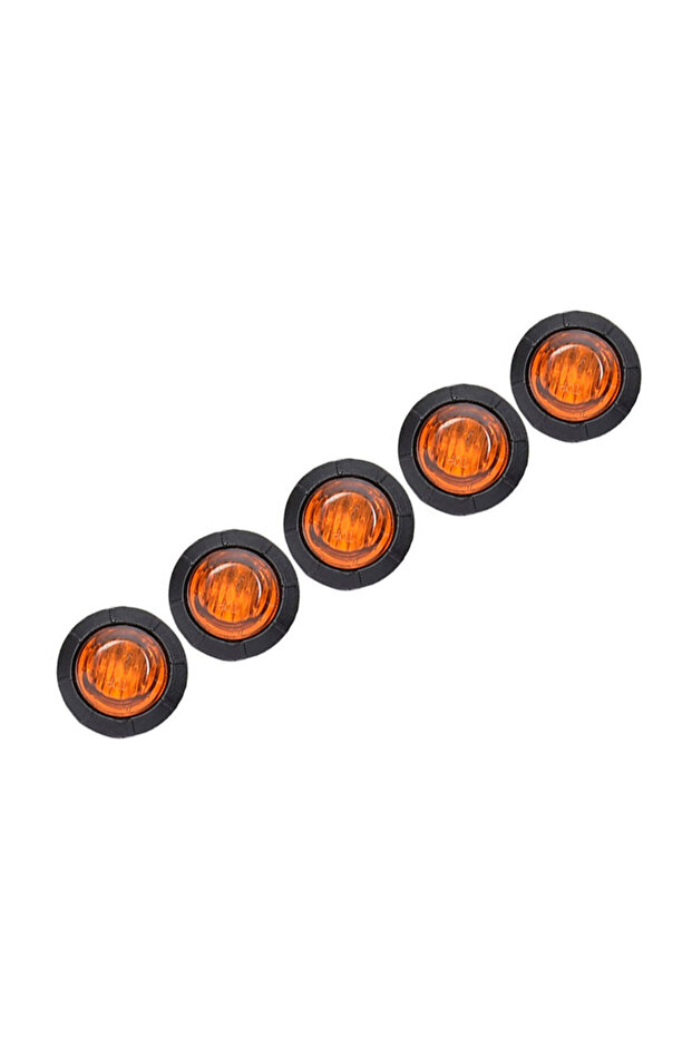 أضواء جانبية LED صفراء دائرية الشكل 3/4 بوصة، 5 قطع، 5P/10P، 12-24 فولت، أضواء تحديد أمامية وخلفية للمركبات