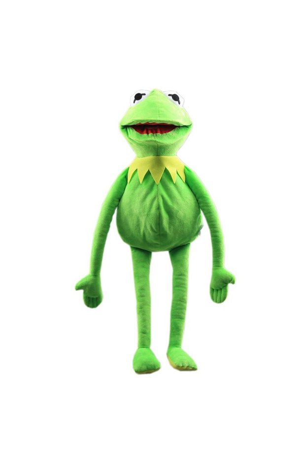 green 1pKermit The Frog Funny Plush Doll Hand Puppet Schoolbag Frog Animal Plush Toy Big Doll Ventri