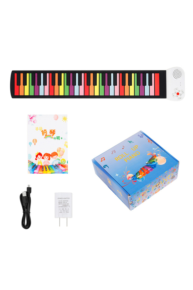 multicolour 49 Keys Hand Roll Piano Portable Foldable Colorful Keyboard Hand Roll Electric Piano Rai