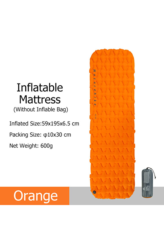 Orange - Only Mat Inflatable Mattress Camping Mattress Air Mattress Ultralight Outdoor Sl
