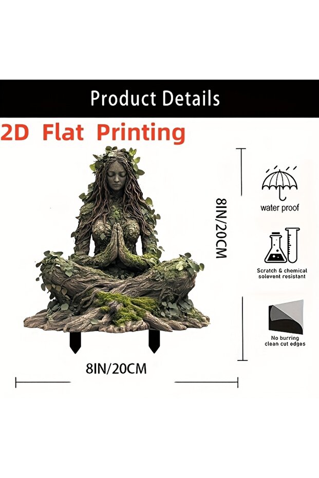 1PC 1 Piece 2D Acrylic Bonsai Ground Plug Green Women Forest Tree Elf Shape Outdoor Decorative Patio