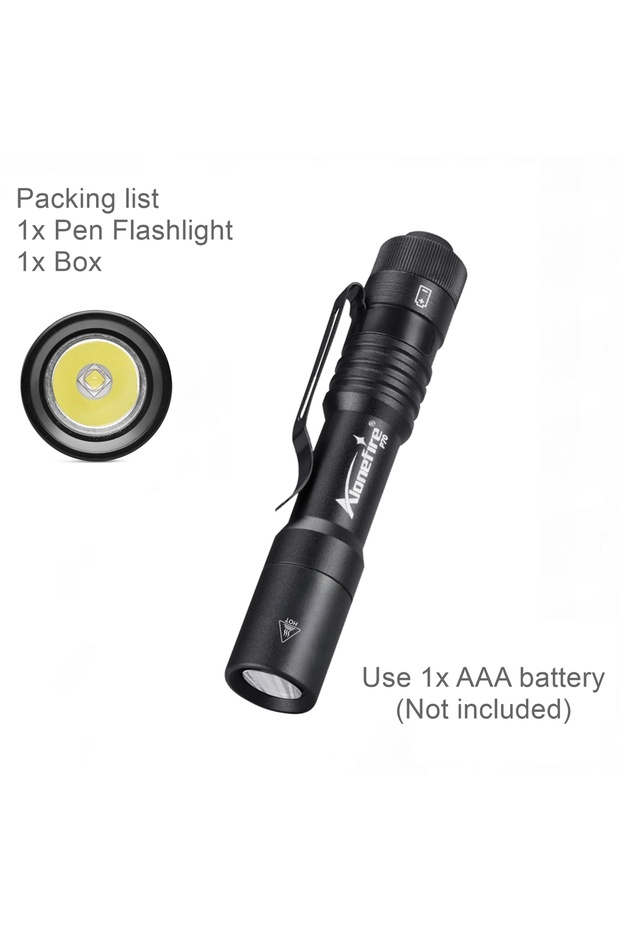 Black Alonefire P70 3W Portable Mini Small Penlight Flashlight Aluminum Alloy Torch Outdoor Hiking T