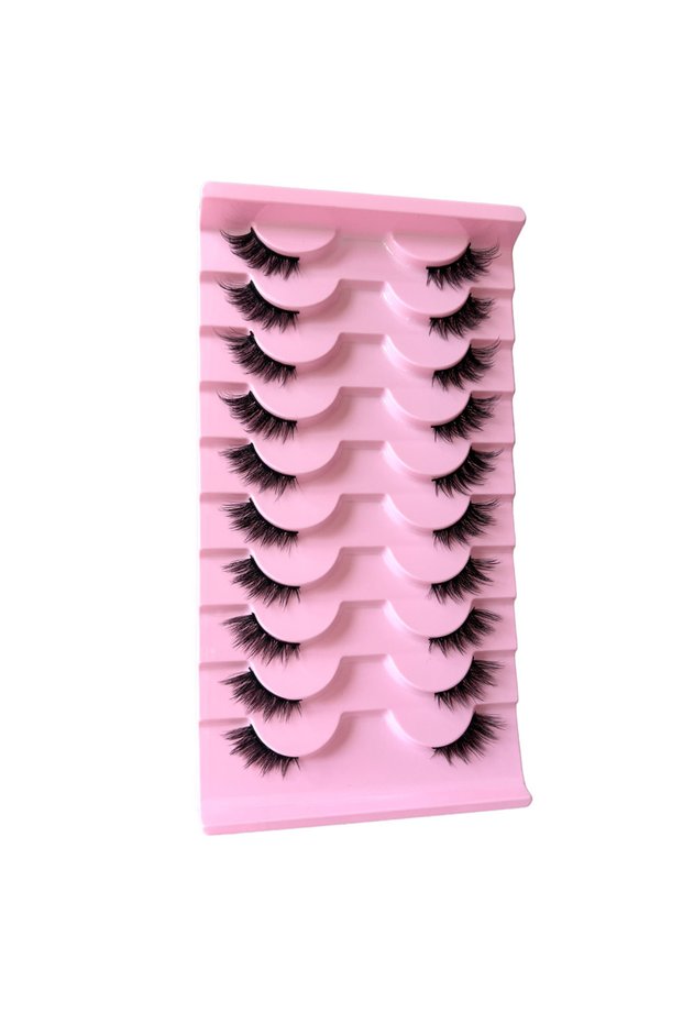 YK03 10 pairs of cat-eye eyelashes naturally fluffy eye-enlarging delicately curled half-eye sho