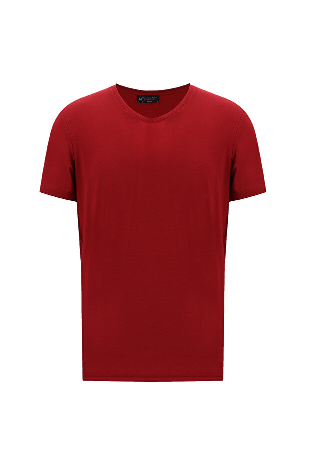 V-Neck Slim Fit Single Jersey Lycra T-Shirt