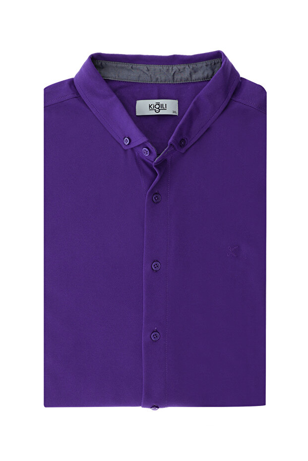 Plus Size Polo Collar Cotton T-Shirt