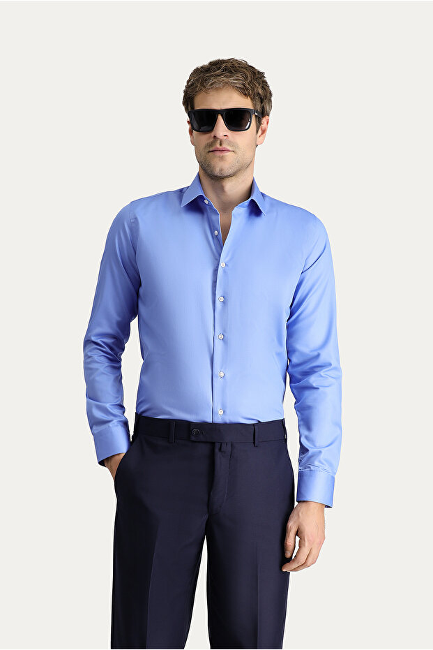 Long Sleeve Slim Fit Slim Fit Non Iron Classic Cotton Shirt