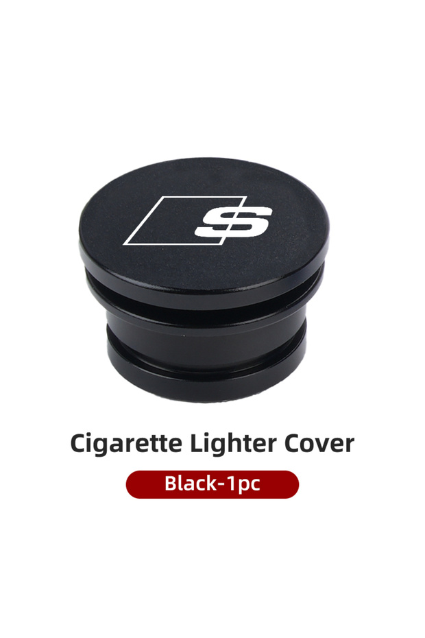 Black 1pc Metal Car Cigarette Lighter Cover Decorative Cover DustProof Dust Cover Auto Accessories