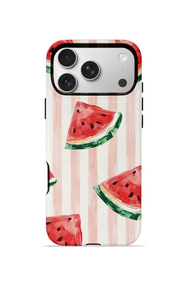iPhone 17 Pro Vorian Dual Layer Case Watermelon Blush Stripe