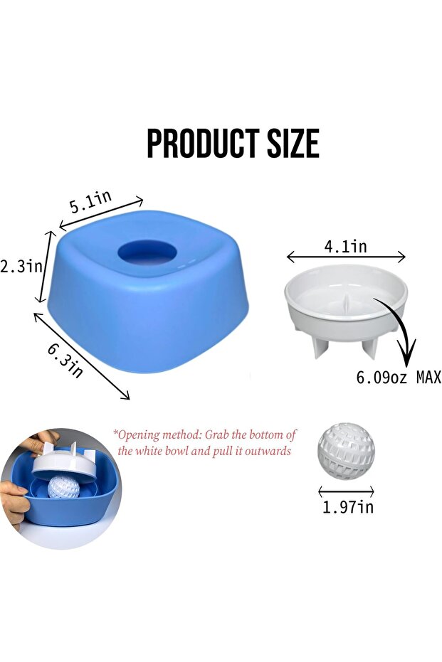 Blue Dog Lick Bowl Slow Feeder Dog Bowl for Liquid with Rolling Ball Interactive Lick Bowl AntiSlip