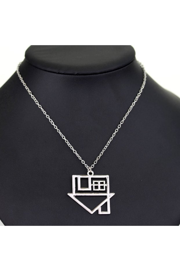 1 New Creative Fashion Neighborhood Rock Music Pendant Hollow Out House Logo Pendant Necklace Stree.
