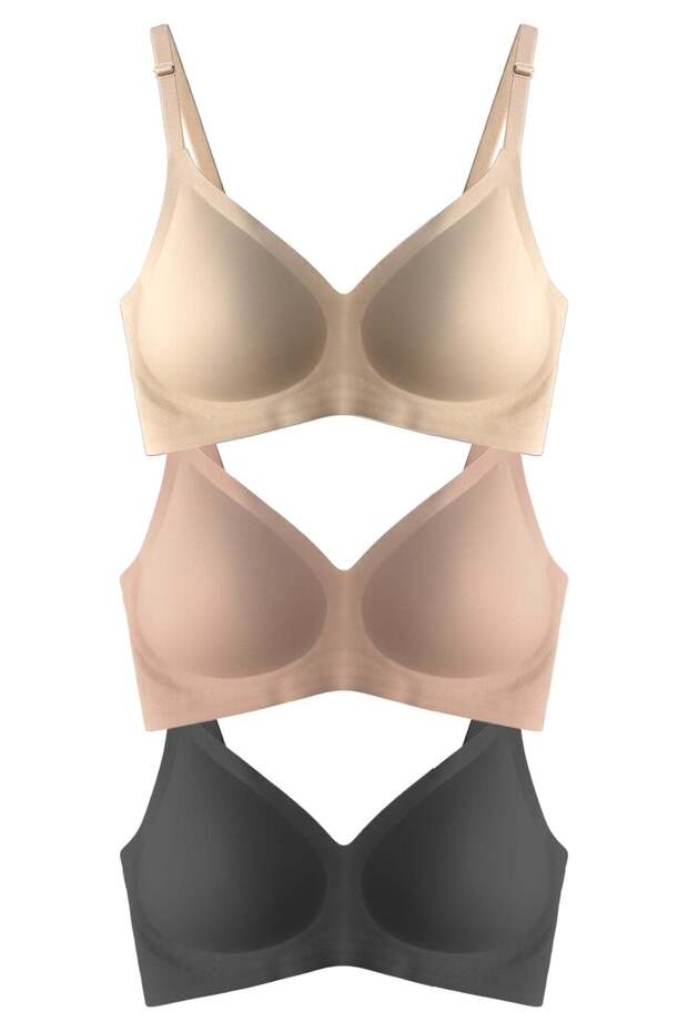 Seamless Bra - Soft | Laser Cut Wire-Free Seamless Women's Bra with Adjustable Straps, Pack of 3