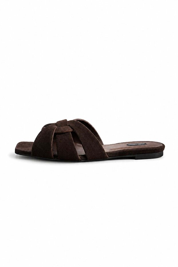 Brown Leather Slippers 18498