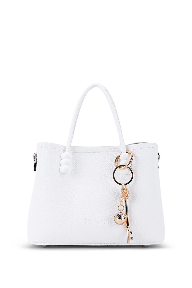 Women's Faux Leather White Handbag