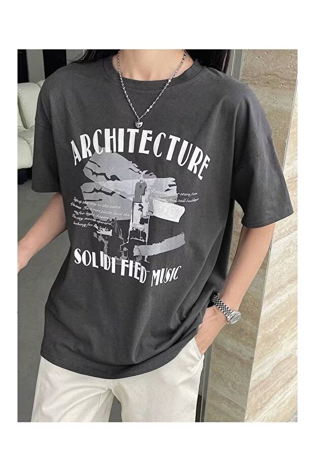 Architecture Printed Oversize T-Shirt