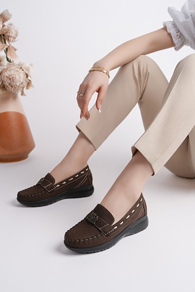 Genuine Leather Women's Daily Light Comfortable Summer Loafer Dd1958