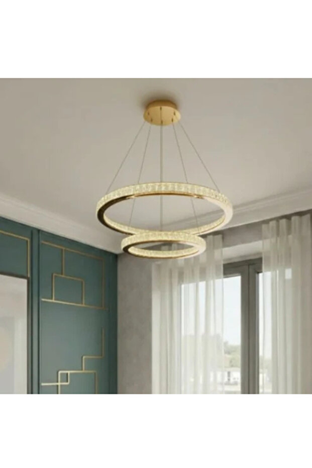 2-Light Crystal Ceiling Light - Staggered Gradient - 1