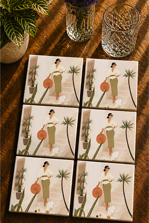 Abstract Design Set of 6 Coasters - Uv Printing Mdf - 10X10 cm