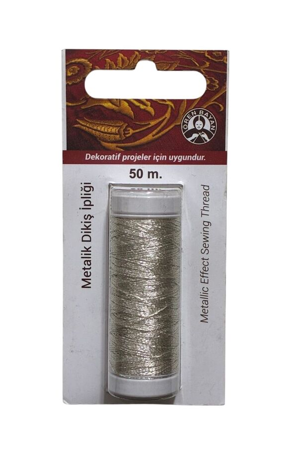 Metallic Sewing Thread 50 m - Silver - 1