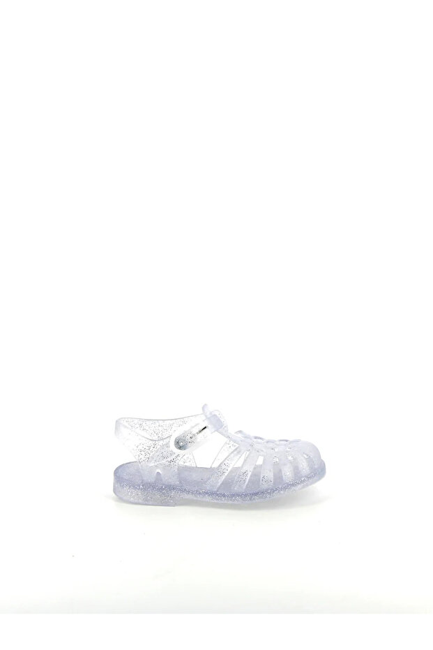 Sunmif Mat Argent Paillete - Matte Transparent Girls' Sandals