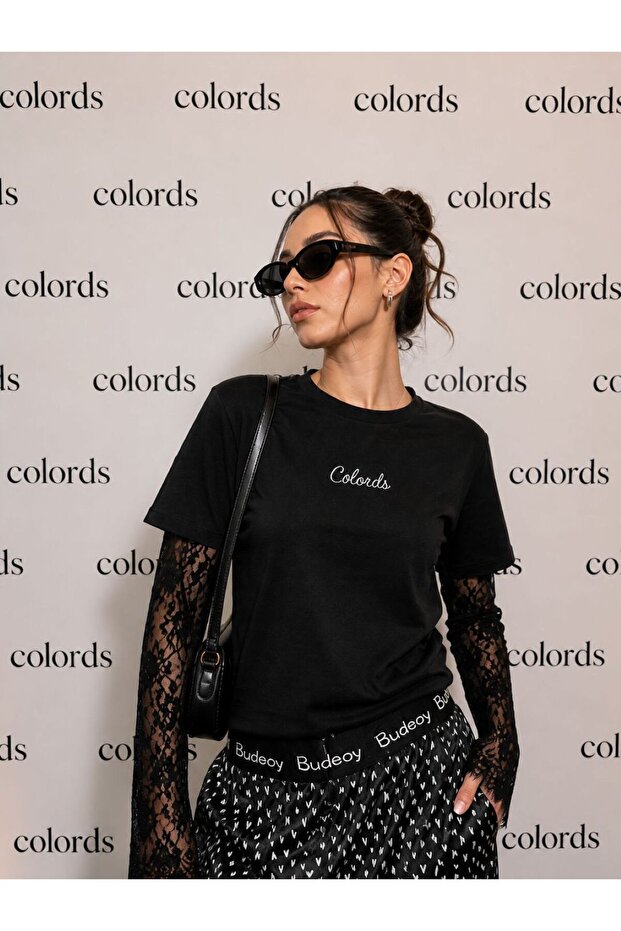 Women's Stone Print Lace Detail Blouse