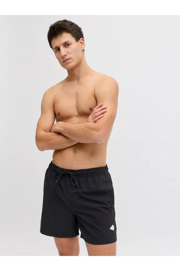 Jack Jones Men's Black Swim Shorts with Elastic Waistband 12291385