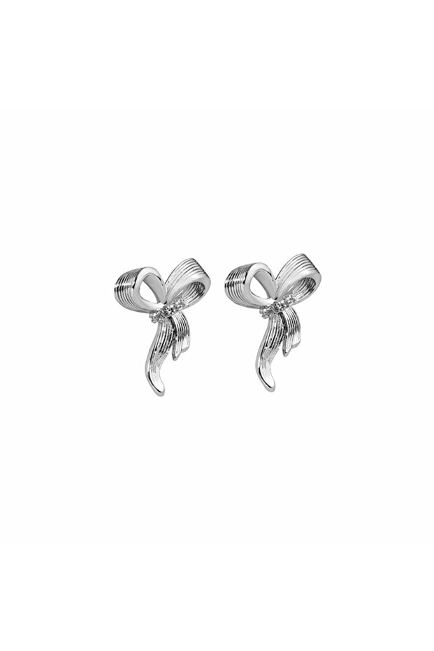 Silver Bow Earrings