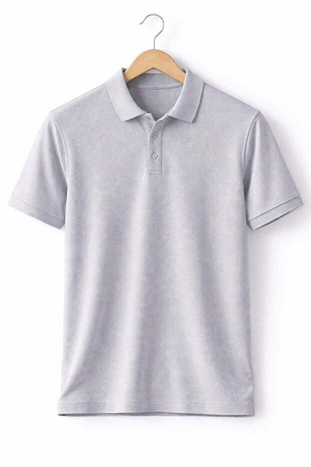 slim fit Bumbac basic Mânecă scurtă Guler polo - 7