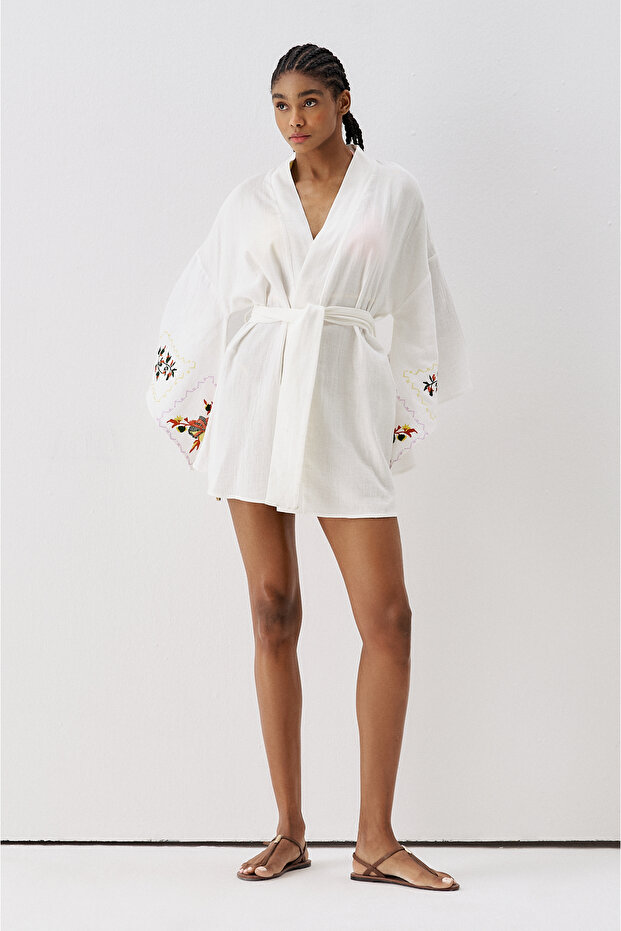 Ss6185 Patterned Kimono - 1