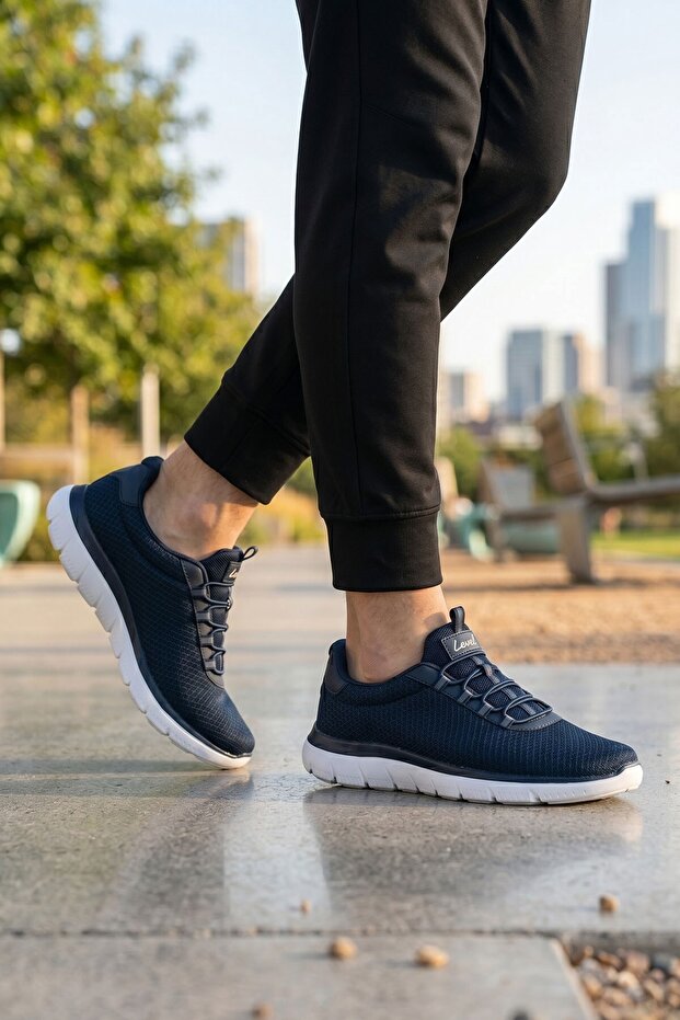 Navy Blue Casual Sneaker Men's Large Size Summer Mesh Sports Shoes