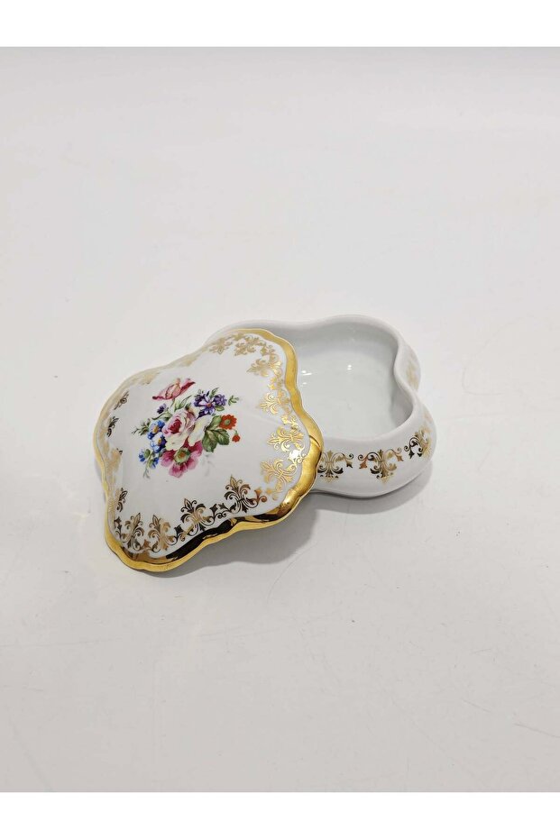 Limoges Floral Themed Porcelain Box with Lid