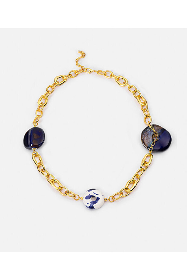 Combined Stone Chain Necklace
