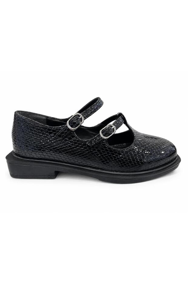 Women's Double Strap Mary Jane Model Loafer Shoes