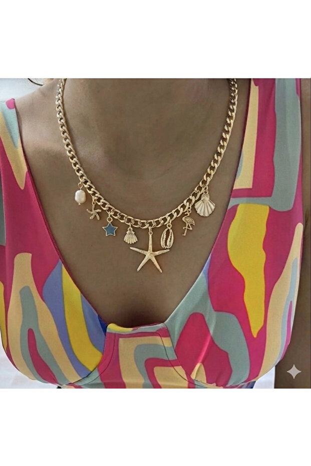 Sea Star Sea Shell Object Summer Necklace Summer Pendant