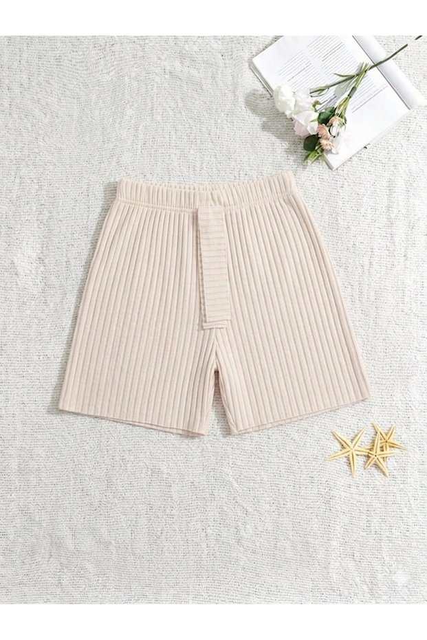Women's High Waist Elastic Waist Shorts