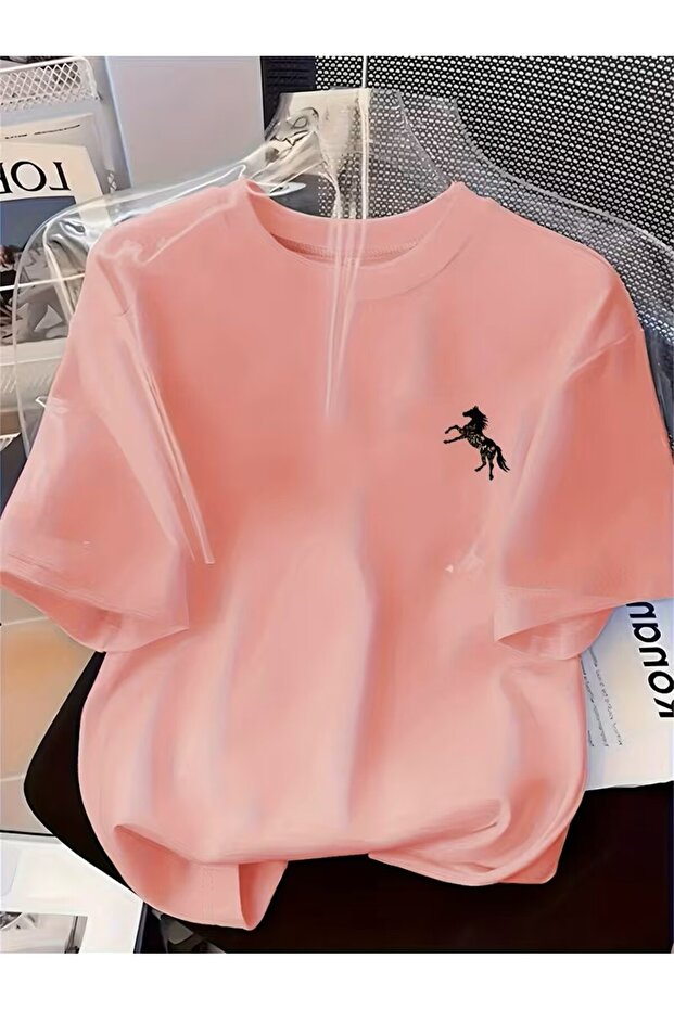 Printed Oversized Unisex Women's Crewneck T-Shirt