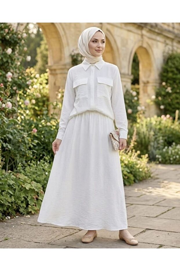 Skirt Shirt Double Bottom Top Set