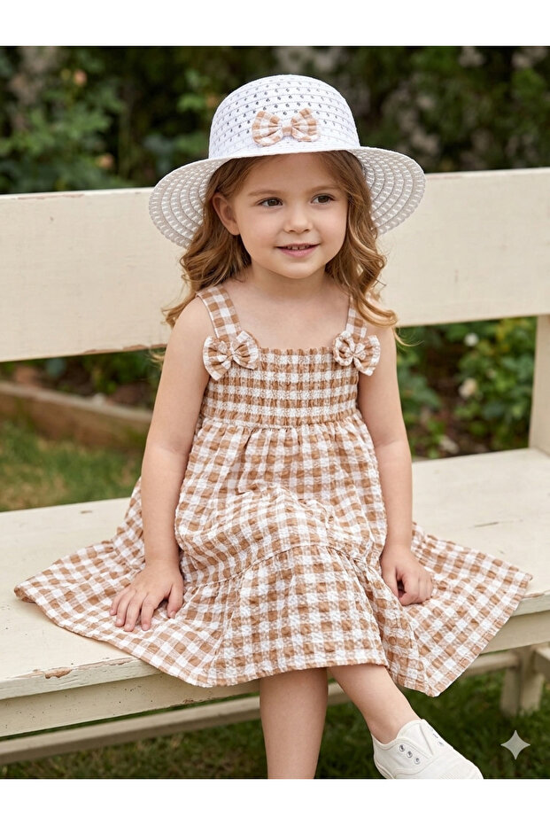 Brown Hat and Strap Baby Children's Dress