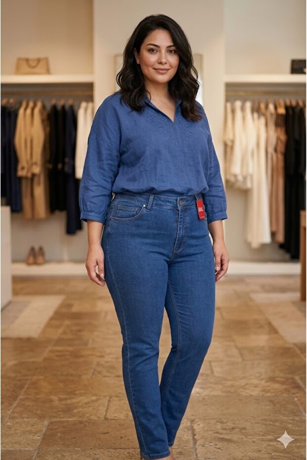 Plus Size Women's Piped Leg Jeans