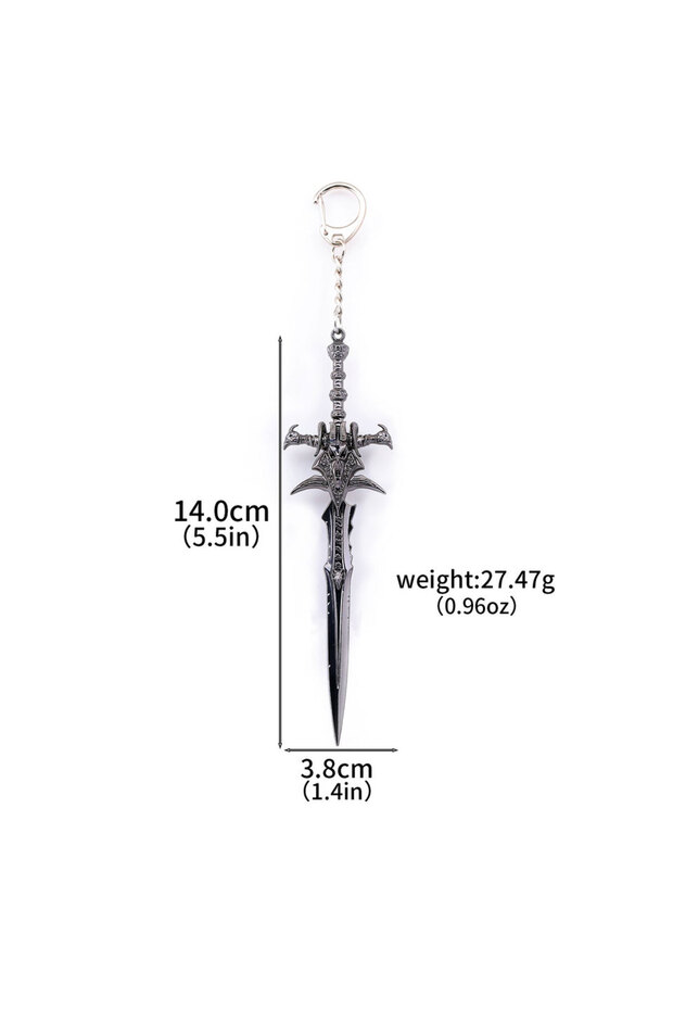 K00919 14cm World of Warcraft Frostmourne Weapon Keychains Alloy Swords Game Peripheral Model Metal