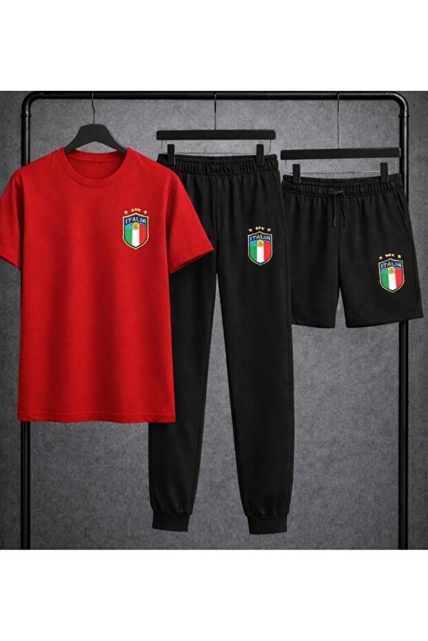 3-Piece T-Shirt Shorts Tracksuit Unisex Set