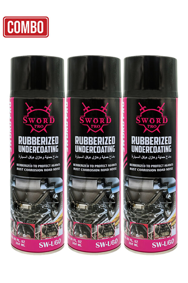 Combo 3pcs SW-UG0 Rubberized Undercoating Spray 500ml Rust Protection Noise Reduction Coat