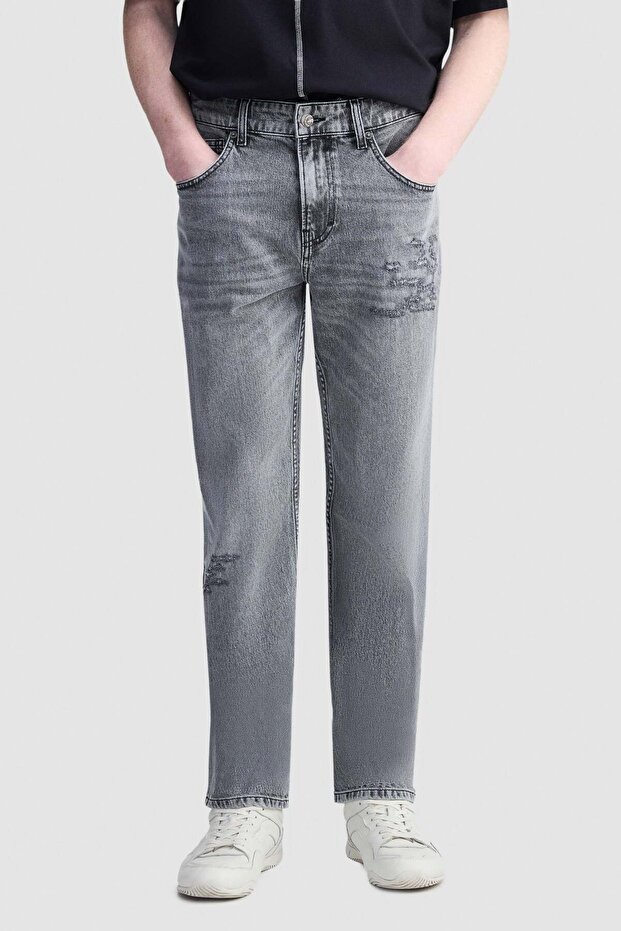 Jason Regular Fit Cotton Men's Gray Jean Denim Trousers