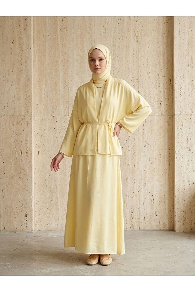 Double Kupra Dress-Yellow